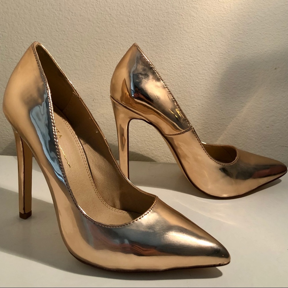 Rose Gold Metallic 4” Stiletto Heels